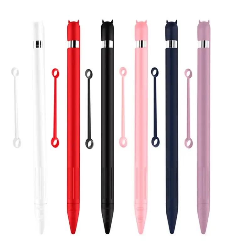 Silicone Anti-lost Protective Case Shell Skin Nib Cover / Cable Adapter Tether for Apple Pencil 1st | Компьютеры и офис