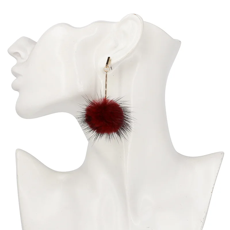 Casual Plush Long Dangle Earrings For Women Personality Handmade Crafts 2018 New Arrival Femanino Charm | Украшения и аксессуары