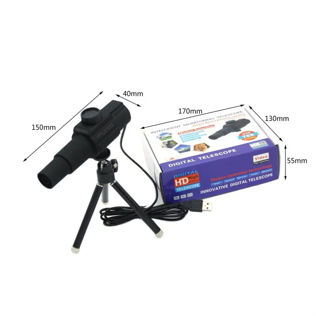 Умный Цифровой USB Монокуляр телескоп Регулируемая Масштабируемая камера зум 70X HD 2.0MP монитор для фотографирования видеозаписи