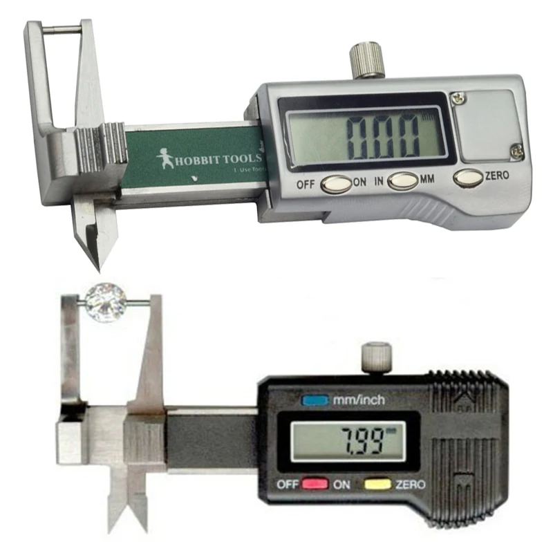 

0-25mm Mini Pocket Digital Jewel Gem Gemstone Thickness Gauge Caliper with 0.01mm Reading, Diamond Measure Tool