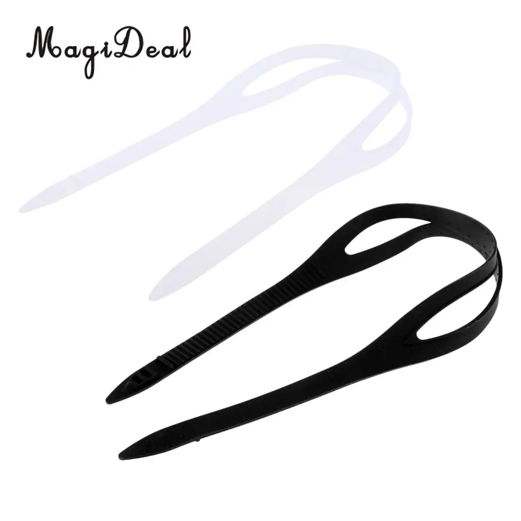 MagiDeal Set 2 Durable Clear Black Silicone Strap Head Band Universal fits Water Sports Swimming Goggles Swim Eyewear Glasses 