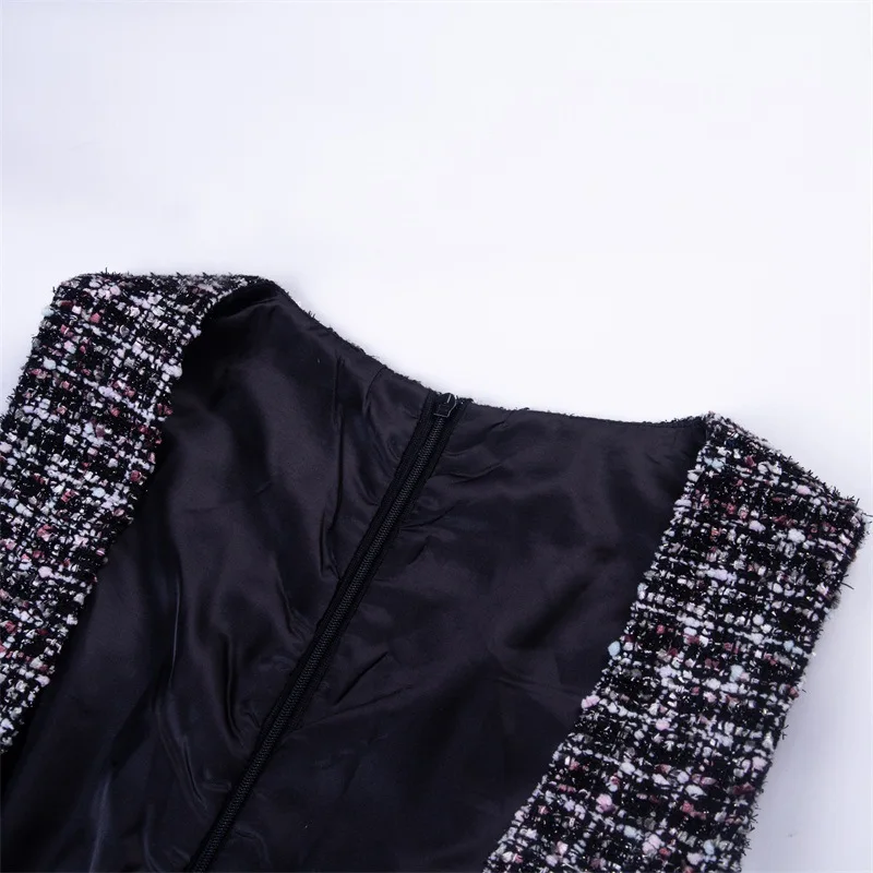 Уличная одежда, комбинезон на двух пуговицах, юбки для женщин, Ретро стиль, вафельная черная клетчатая мини-юбка, Robe Hiver