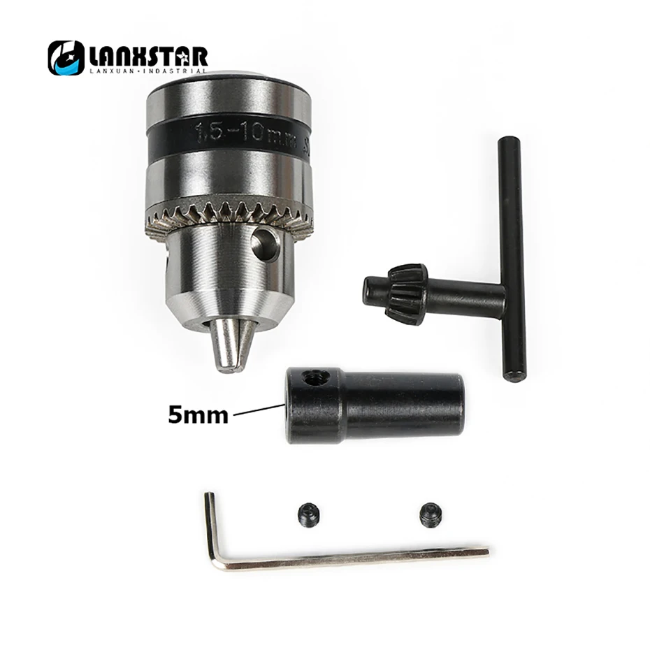 Lanxstar B12 цанговый диаметр 1,0-10 мм Мини DIY токарный патрон PCB мини-сверлильный станок для 5 мм моторного вала