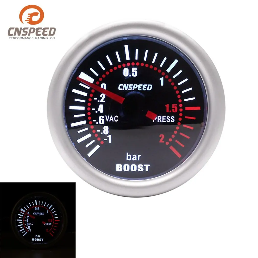 CNSPEED YC101310 цифровой универсальный 52 мм Автомобильный турбо Boost ВАКУУМНЫЙ-1~ 2 БАР МАНОМЕТР пресс манометр указатель метр Дым Лен светодиодный