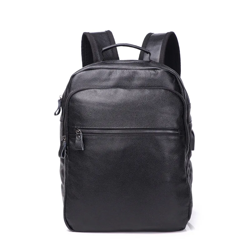 Get  2018 New Style Hot Sale Men Genuine Leather Backpacks Male Fashion Laptop Computer Bag Student Trav