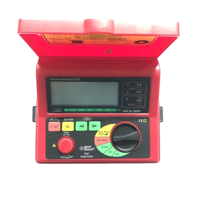 Smart Sensor AR5406 Leakage Switch Tester Digital RCD ELCB Tester Leakage Current Test 10/20/30/200/300/500mA
