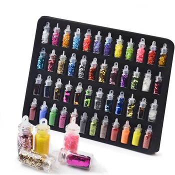 

Beautiful Jewelry 48 Color Glass Bottle Slime DIY Filler Supplies Nail Jewelry Nail Accessories Bright Glitter Sequins Hexagon