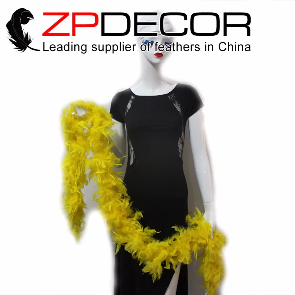 ZPDECOR 10 ярдов/партия 80 грамм горячая Распродажа Хорошее качество окрашенная смешанные цвета индейка чанделла перо боа для карнавала украшения
