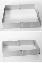 1 STÜCK Metall Edelstahl Cutter 16-28 cm Breite Einstellbare Platz/Retangle Form Mousse Ring für Küche backen Werkzeug KX 176