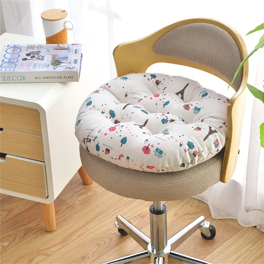 Chair Cushion Round Cotton Upholstery Soft Padded Cushion Pad Office Home Or Car Seat Cushion Home Textiles Linen cushion flax Chair Cushion Round Cotton Upholstery Soft Padded Cushion Pad Office Home Or Car Seat Cushion Home Textiles Linen cushion flax