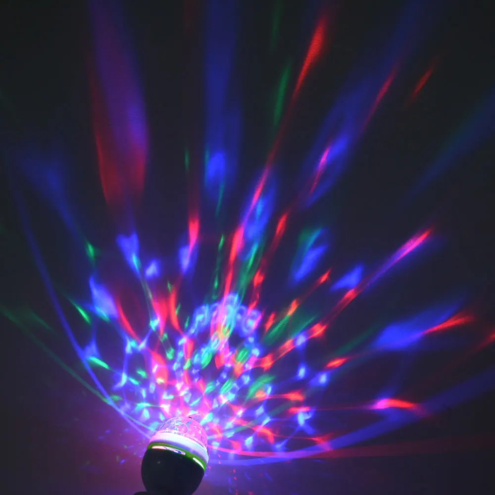 

Disco Dance Holiday Party Christmas Light Bulb E27 3W 110V 220V RGB Auto Rotating Stage LED Lamp For Home Decoration Lighting