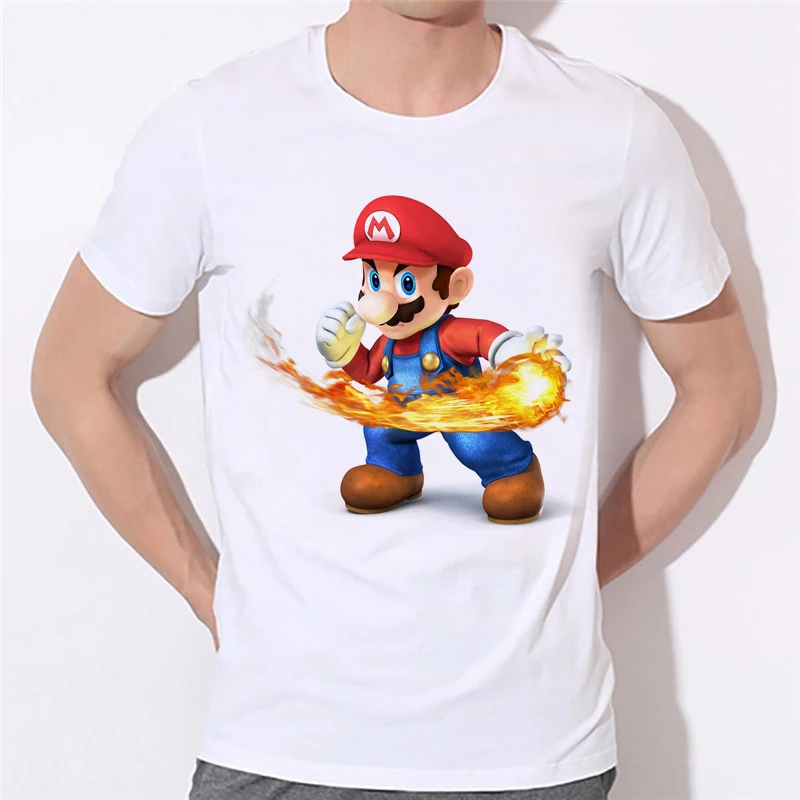 Белые футболки Super Mario Flash Bros Games для мужчин и женщин модные летние с 3d принтом