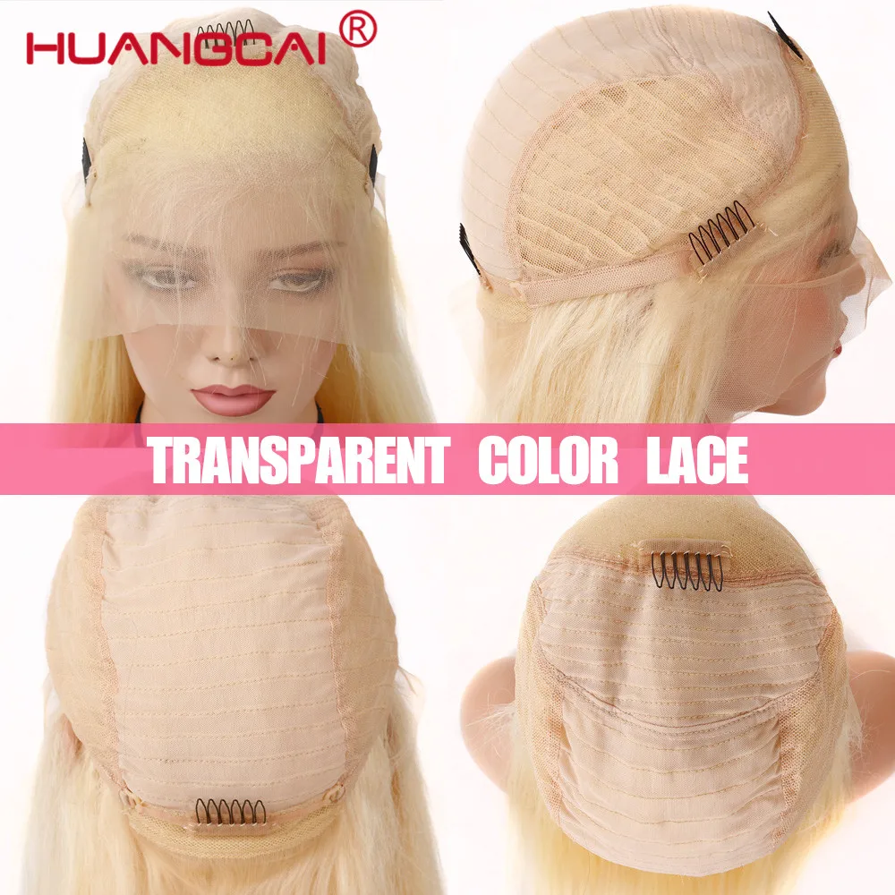 Glueless #613 Blonde Lace Front Human Hair Wigs Brazilian Straight Lace Frontal Wig Pre Plucked Honey Blonde Remy Lace Wigs