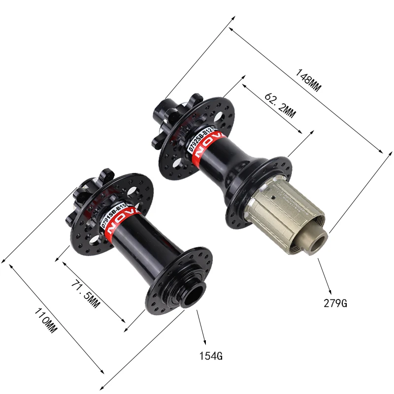 Тайвань Novatec D791SB-B15 D792SB-B12 горный велосипед с дисковым тормозом концентратор 32 H через мост Черный передний 2 подшипник задний 4 подшипник