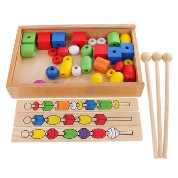 

Montessori Bead Sequencing Set Block Toys Classic Toy