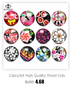 RoyalBeier 12pcs/lot Cute Pig Snap Button China Panda Glass Charms 18mm Snap Button For Snap Bracelet Necklace DIY Jewelry