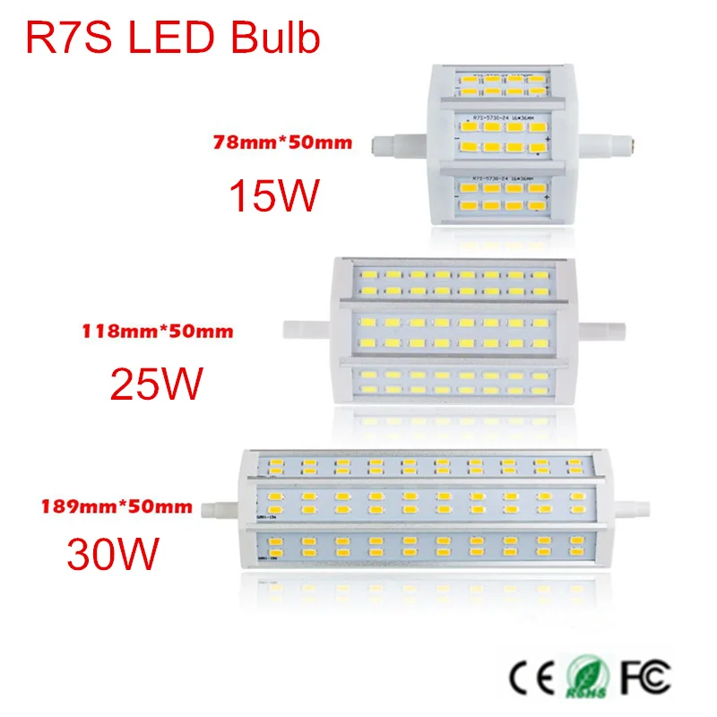 10 шт. светодиод R7S 15 Вт 25 30 SMD5730 r7s 78 мм J78 118 J118 189 J189 диммируемая лампочка