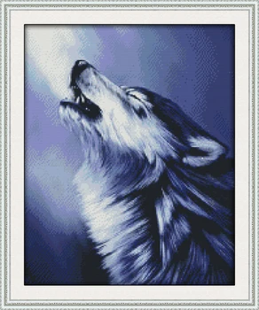 

Wolf howl Counted Cross Stitch 11CT Printed 14CT Cross Stitch Set DIY Chinese Cotton Cross-stitch Kit Embroidery Needlework