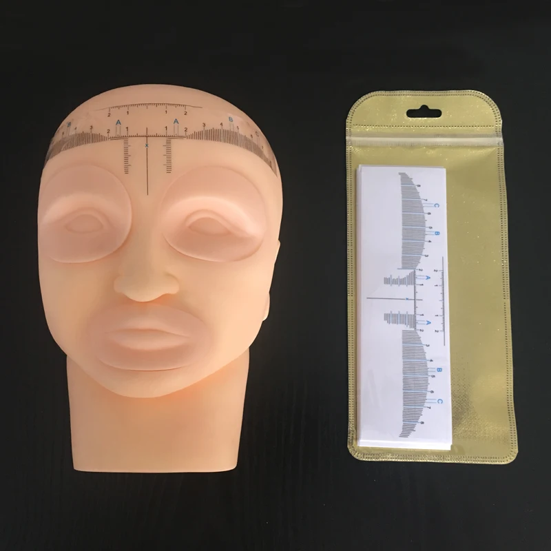 

50pcs Disposable Eyebrow Ruler Stickers Stencil Permanent Makeup Supplies Tattoo Accessories Microblading Measure Eyebrow Tools