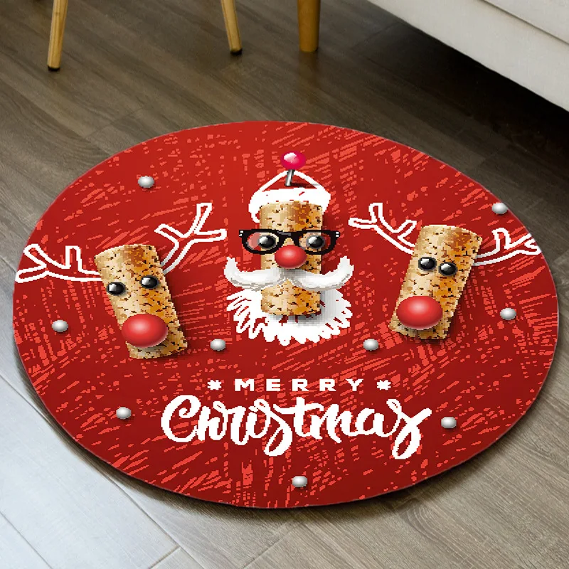 Рождественская серия мультфильм круглый ковер рождественские украшения для дома дверной коврик кухонный коврик ковер в зал детский игровой коврик подарок на год