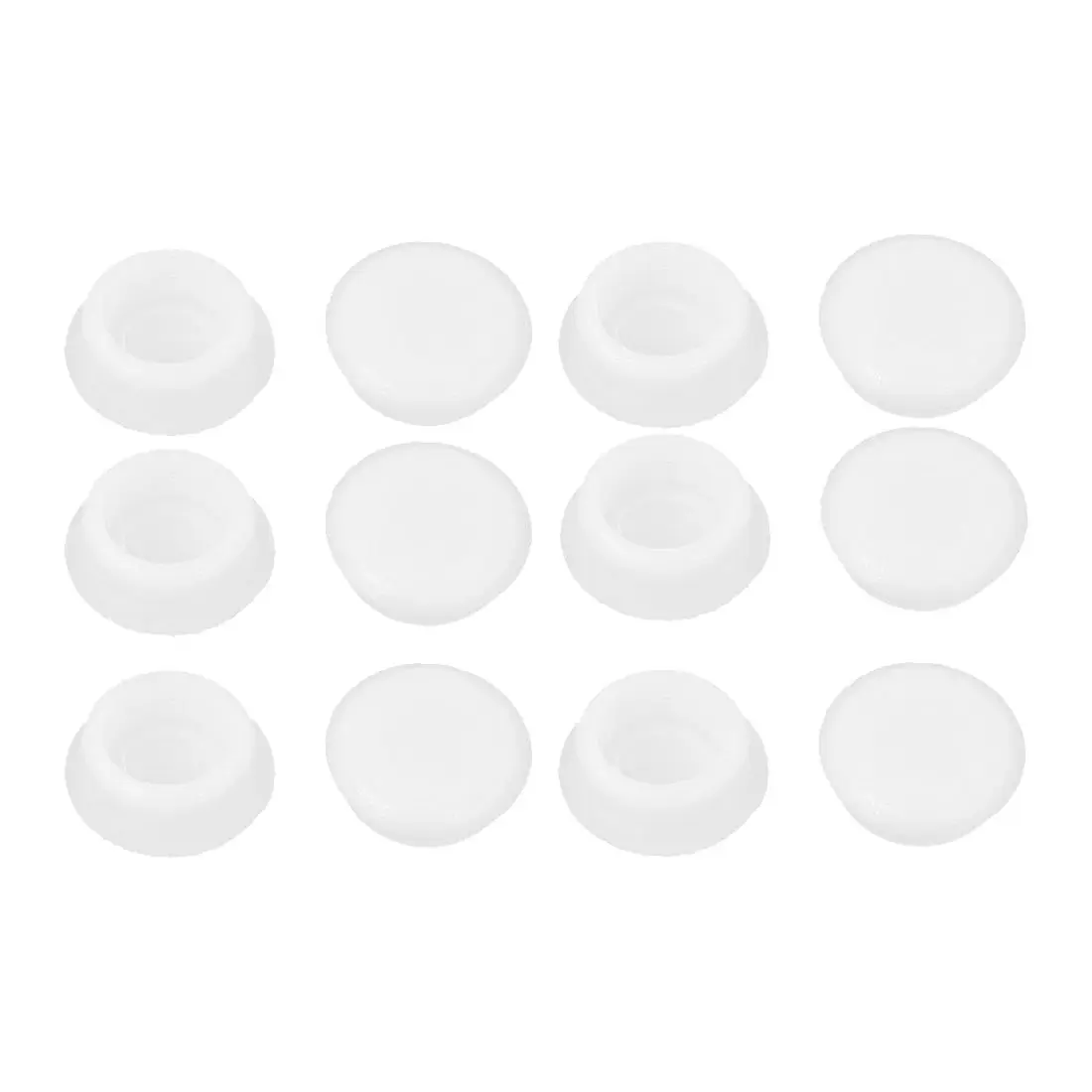 

8 mm Diameter round end tube Flat white cap 12 pieces