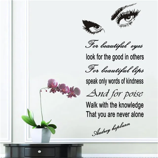 removable decor wall sticker audrey hepburn eyes vinyl wall decal