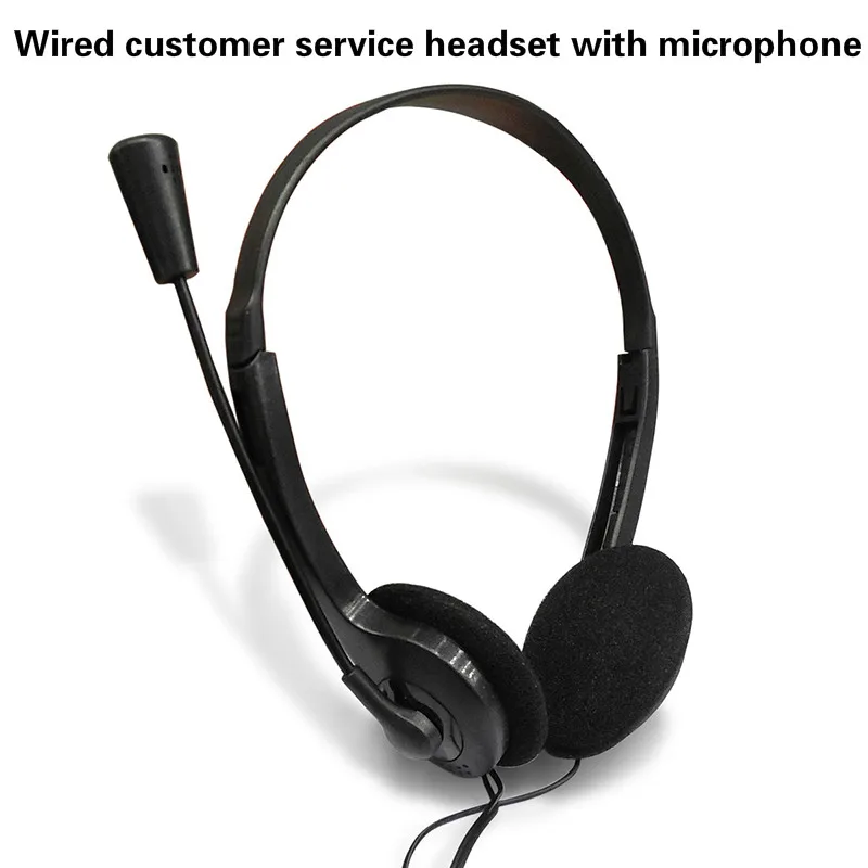 Проводная стереогарнитура с шумоподавлением наушники мини микрофоном для офиса