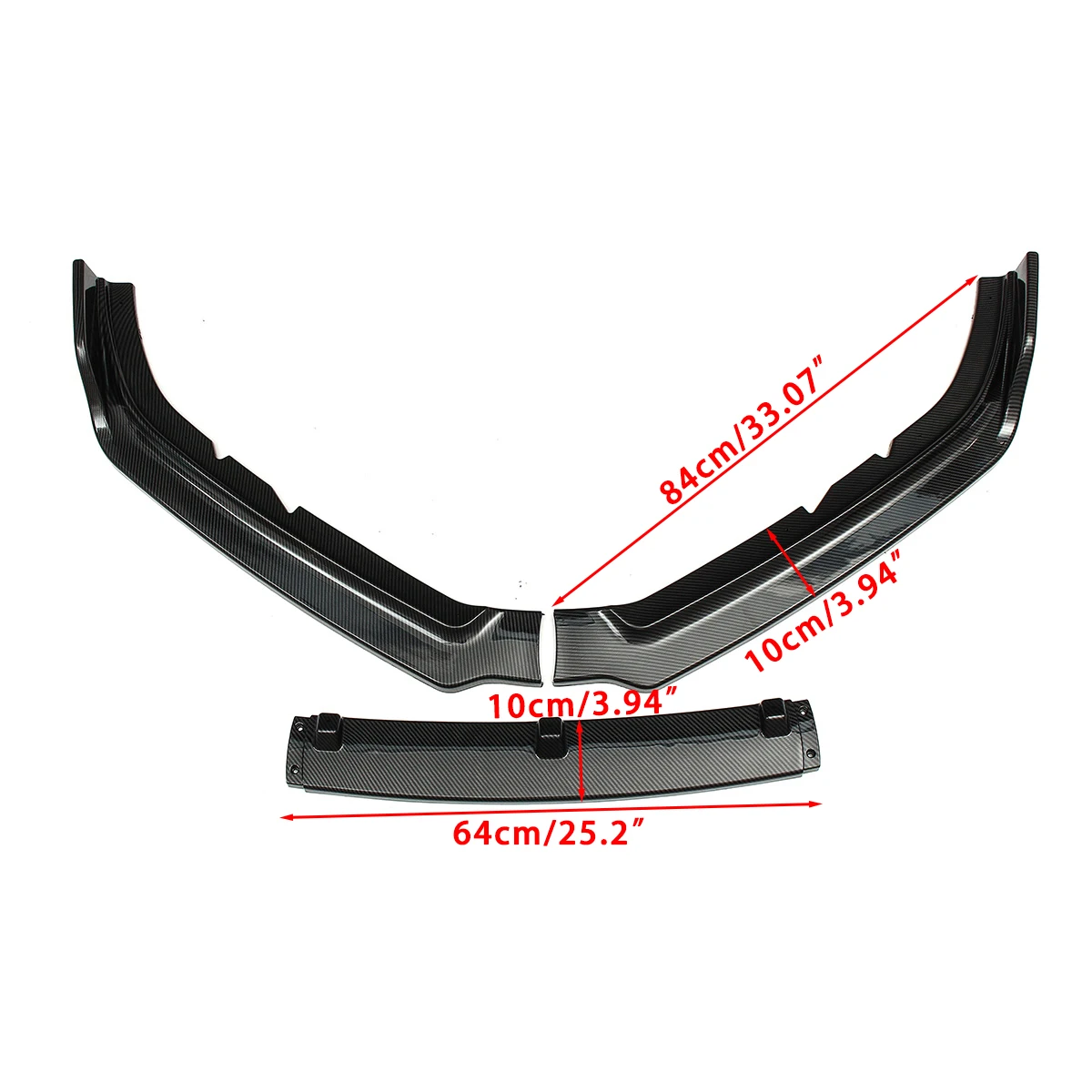 3 шт. передний бампер автомобиля под защита выхлопного отверстия Лопата спойлер для губ передача воды углеродного волокна для Chevrolet для Cruze