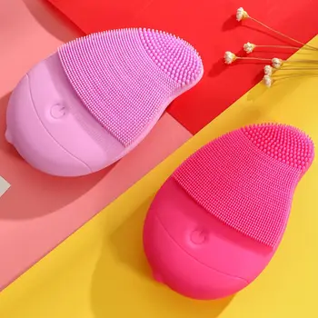 

1P Mini Mango Electric Silicone Face Cleansing Brush Disposable non-rechargeable Electric Facial Cleanser Waterproof Ultrasonic