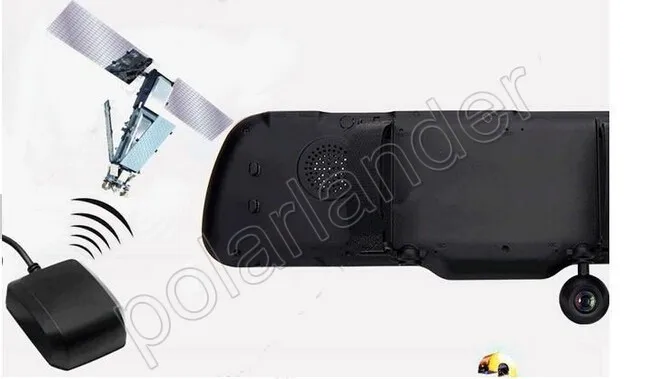 5 дюймов для автомобиля Anroid DVR GPS зеркало заднего вида двойная камера ночного