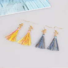 Brincos de borla Feminina Franja Longa Queda Dangle Brincos Boho Declaração Brincos Jóias Étnicas Vintage Boêmio das Mulheres Acessório