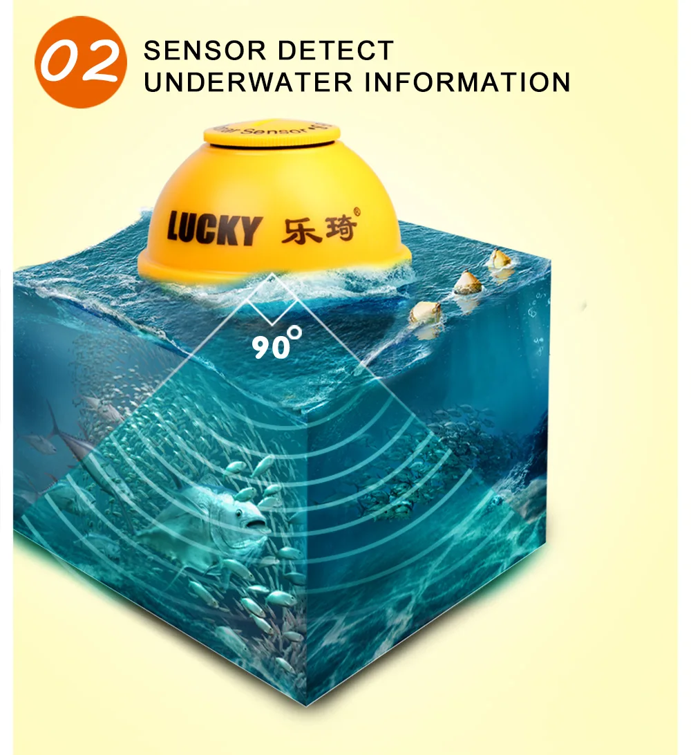 FFW718LA беспроводной портативный рыболокатор гидролокатор сенсор 45 м/135 футов 125 кГц частота эхолот для озера, моря, реки B5