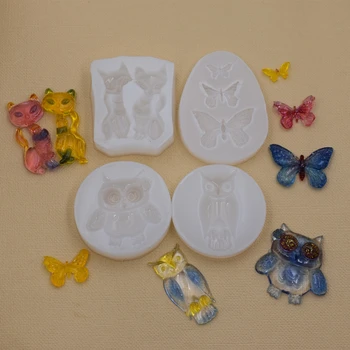 

Silicone Mold Butterfly Owl cat animals Resin Silicone Mould handmade DIY Resin Jewelry Making epoxy resin molds