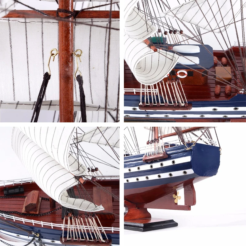 LUCKK 100 см Италия Vespucci деревянная модель кораблей синее морское деревянное украшение для дома Nordico интерьерное дерево для ремесел аксессуары