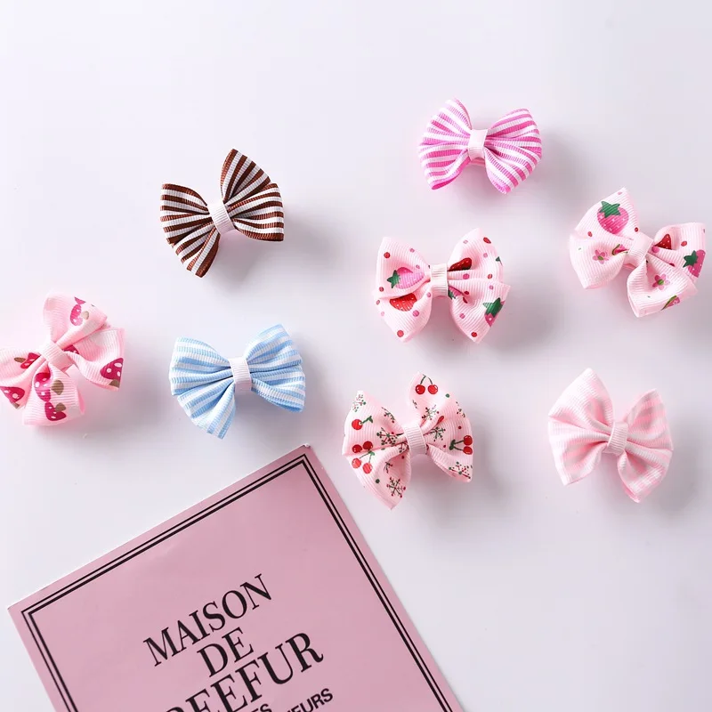

Baby Girl Hair Pin Kid 8 Pcs Striped Bowknot Newborn Cute Hair Accessories Toddler Fashion Hairgrips Child Random Color Hair Pin