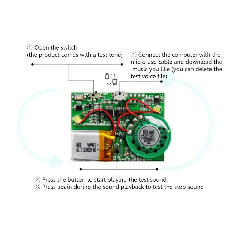Светильник чувствительный ключ управление MP3 звук воспроизведение цепи модуль для поздравительной открытки с динамиком литиевая батарея USB скачать