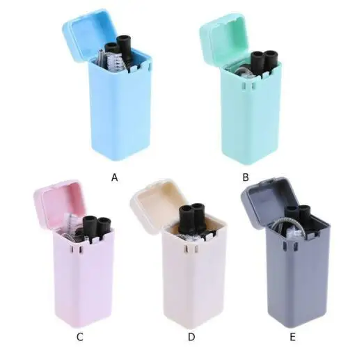 

Collapsible Durable Reusable Stainless Steel Drinking Straws Metal and Free Cleaning Brush