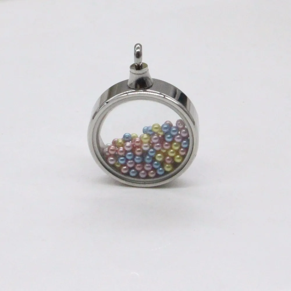 

Round Silver Plain Screw Floating Locket 316L Stainless Steel Floating Charms Memory Glass Locket Pendant 10pcs/lot