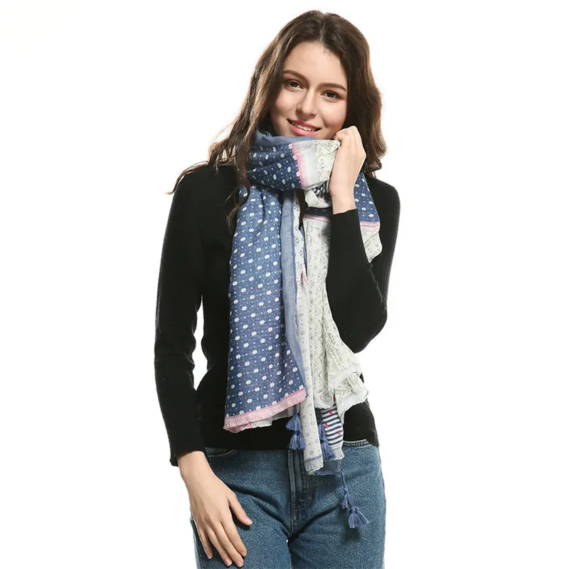  Contact Color Print Tassel Scarves Pattern Ladies Large Wrap Shawl women's scarves handkerchief hij