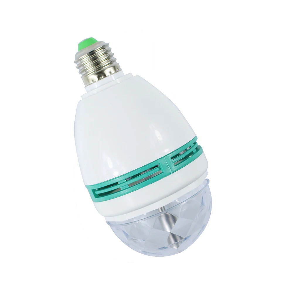 

E27 3W RGB led stage light Colorful Auto Rotating LED Bulb Lamp AC85-265V LED Bulb Housing Stage Light  for Party Disco DJ