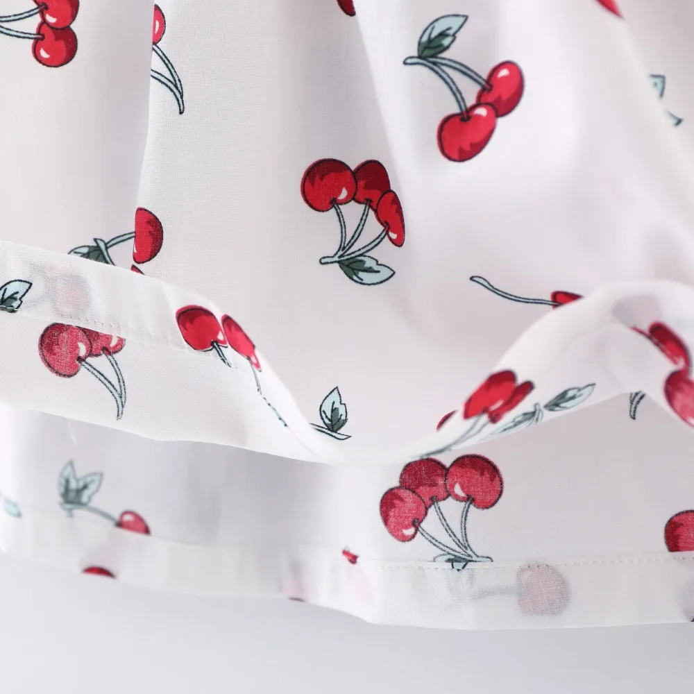 CHUBBYCATTY распродажа платье для девочек летние Cherry печати на бретелях простая