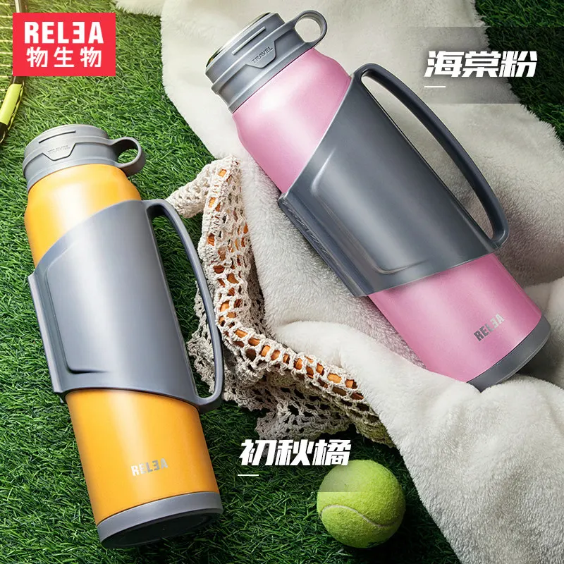 

1.4L family water Flask Travel vacuum tea coffee pot Stainless Steel camping flask Sport water bottle Warm cold Beverage Bottle