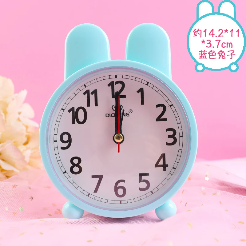 Cute Children's Alarm Clock Simple Multicolor Creative Clock Bedroom Classroom Office Decoration - Цвет: A-blue