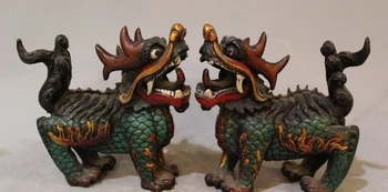 

China resin carving fengshui Evil spirits beast Kirin Unicorn Kylin Pixiu statue