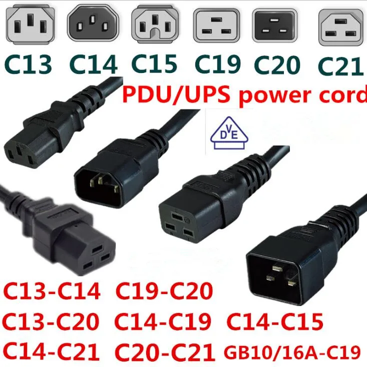 Iec32サーバー電源ケーブル,送料無料,3x1.5mm,c15〜c14オス16a/250v