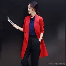 Woman Red Cashmere Palto B Down Coat Winter Autumn Long Warm Wool Jacket Tailored Collar Button Korean Cloak Woolen Coat