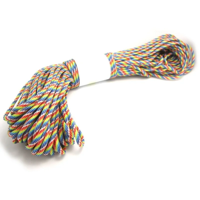 Rainbow Парашютный шнур с 7 нитями, 550 фунтов, 100 футов Радуга - Цвет: Rainbow