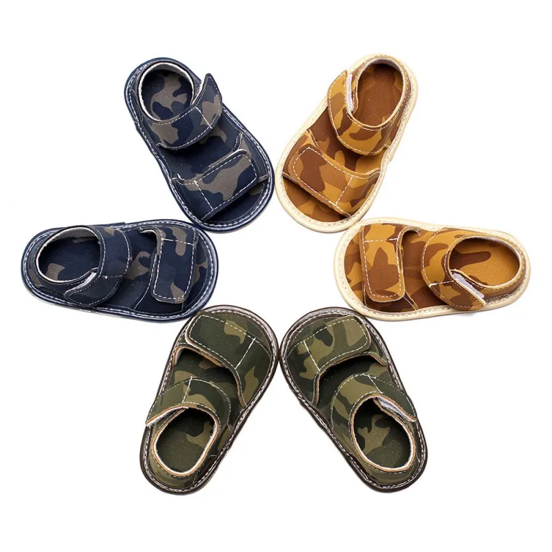 

Children Shoes Summer Print Baby Boys Sandals Soft Crib Walking Fashion Kids Shoes Casual Child Flat Pu+Cow Muscle Shoes