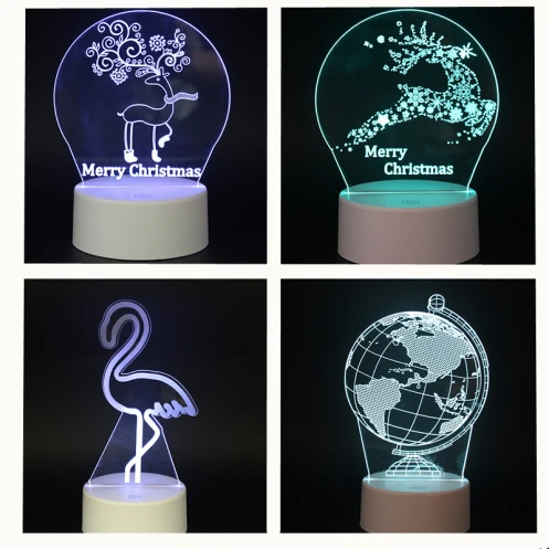 СВЕТОДИОДНЫЙ 3D иллюзия Ночник DIY дизайн WarmWhite RGB огни акриловый Декор