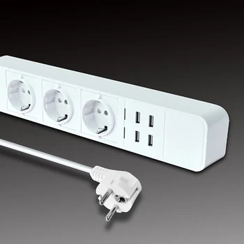 

FORNORM Independent Switch Electrical Socket Power Socket WiFi Smart Plug 3AC 4USB EU Remote Control Outlet With Extension Cord